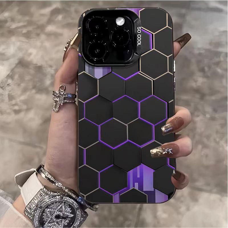 Fashion Technology Honeycomb Phone Case for Samsung Galaxy S24 S23 Ultra A14 A54 A55 5G A15 A53 A32 A52s S22 S21 FE Laser Cover