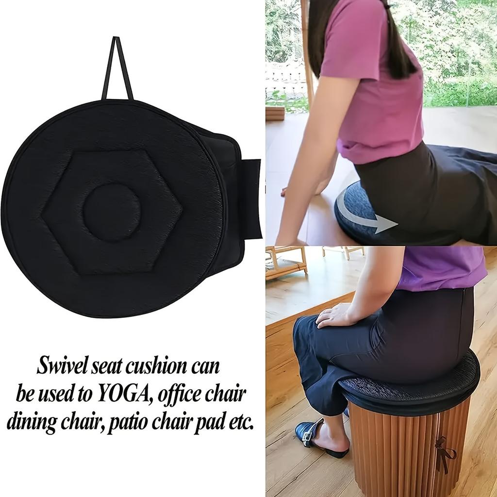360° Rotating Memory Foam Car Seat Cushion - Ergonomic Hexagonal Design for Comfortable Support, Anti-Slip & Breathable Polyester Cover