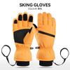 Ski Gloves Waterproof Thickened Five-finger Touch Screen Mountaineering Windproof and Cold Winter Warm Gloves Ski Split Fingers