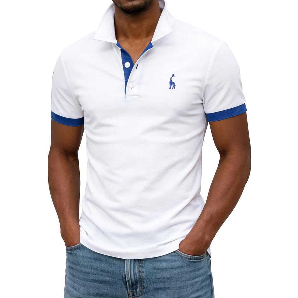 Men's Summer Button Lapel Loose Short Sleeve Top Men's Casual Fashion Top
