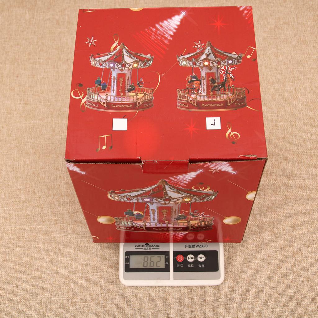 New Holy Glow with Music Christmas Music Box Carousel Plastic Made In China Christmas Gift Decoration