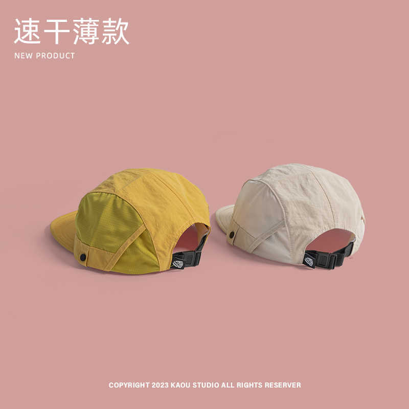 Retro Five-piece Color Matching American Flat-brimmed Baseball Cap Women's Summer Quick-drying Outdoor Breathable Street Men's Thin Cap