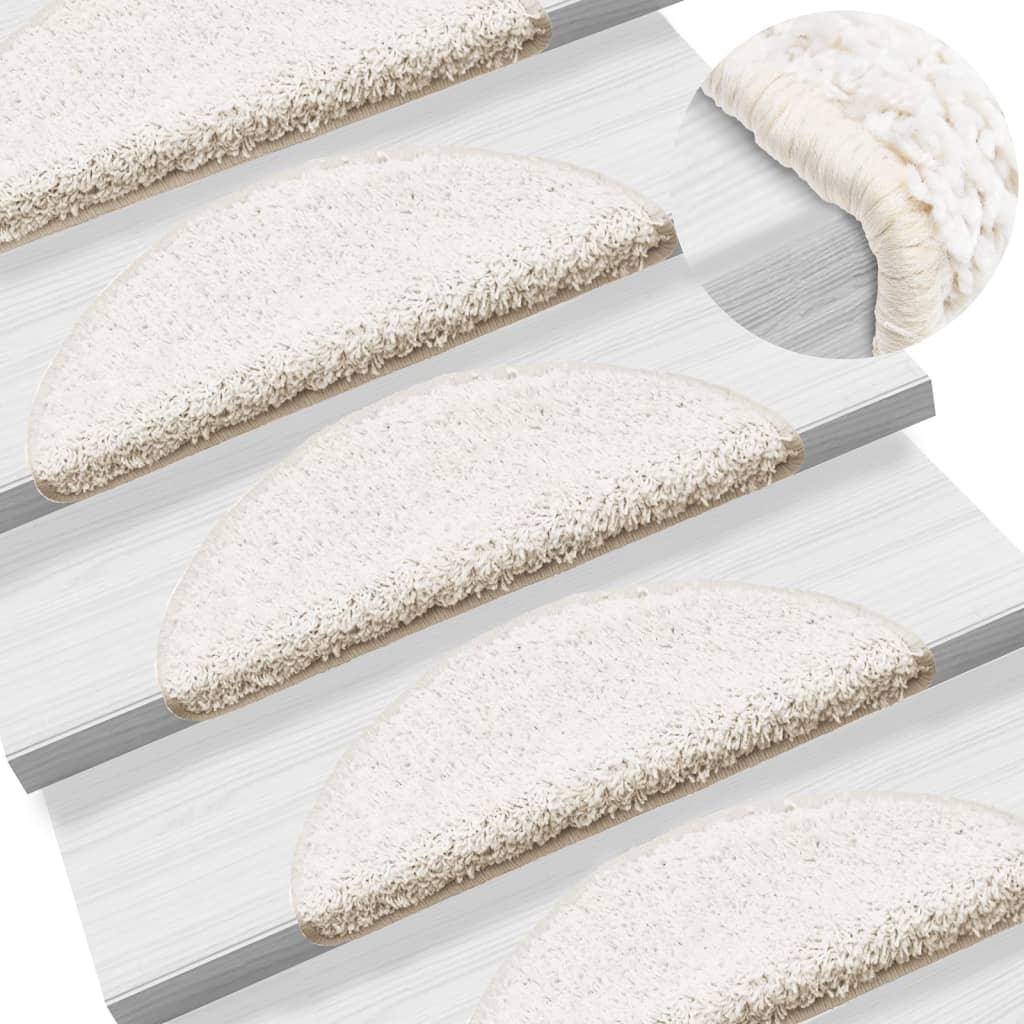 Vidaxl Treppenstufenmatten, 10 Stück, 56x17x3 cm, Weiß