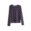 Summer New Moon Black Underlay Women's Long Sleeve Korean Fit Top Fashion Overlay Printed Long Sleeve T-shirt