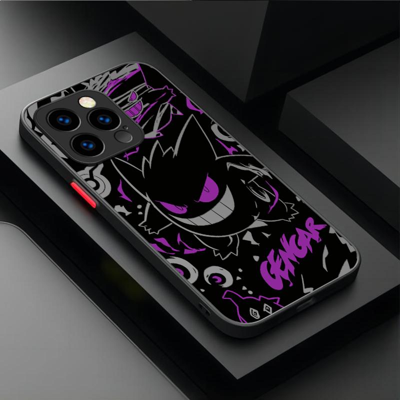P-Pokemon Gengar Graffiti Case For iPhone 17 Air 15 16E 16 14 13 12 11 Pro Max XR 7 8 Plus SE 2020 Shockproof Matte Hard Cover