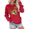 Women's Casual Comfortable Neck Hooded Long Sleeve Christmas Print Warm Sweatshirt