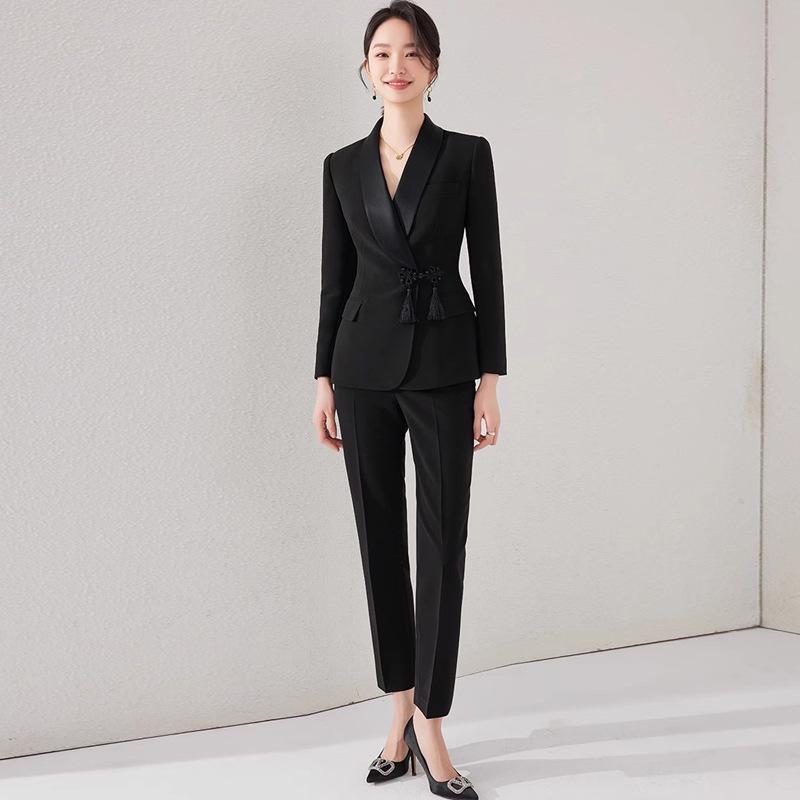 

New Chinese Style Women s Suit Set: Spring-Autumn Fashion, Elegant Formal Wear XL