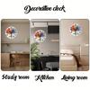 Butterfly Tree Wooden Round Silent Hanging Wall Clock, Suitable For Living Room, Office, Study Room, Bedroom, Home Decoration
