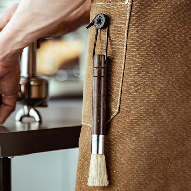 Vintage Coffee Grinder Cleaning Brush Set Retro Barista Coffee Machine Cleaner Solid Wood Brush Coffee Machine Accessories