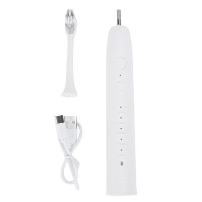 Electric Toothbrush Rechargeable Water Proof Battery Powered Toothbrush with Replacement Heads White