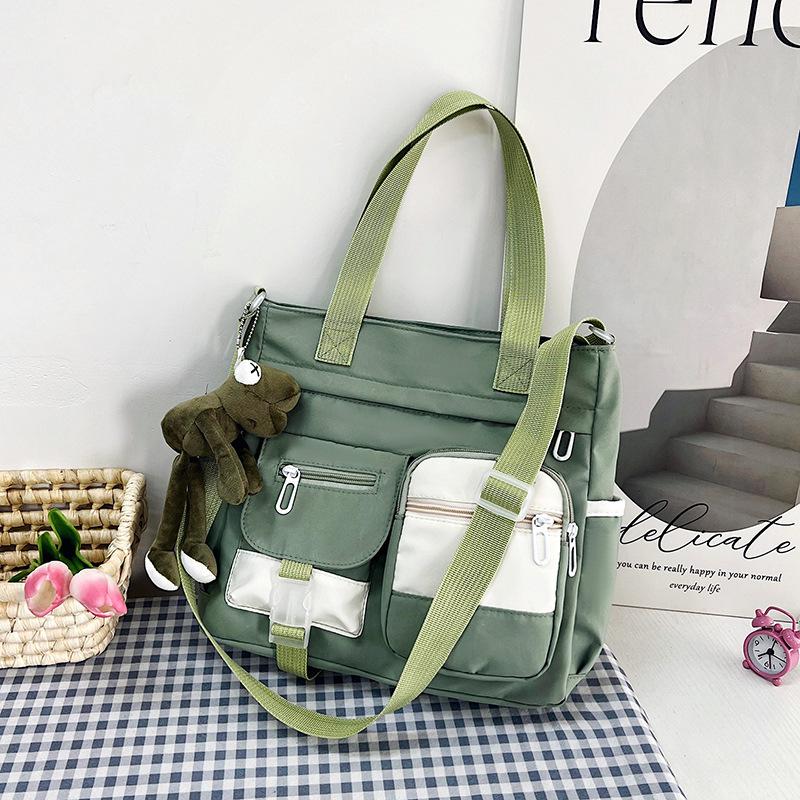 Large capacity bag female messenger ins wind Japanese college students class shoulder bag versatile literary tote bag