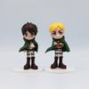 6pcs/set 9cm Attack on Titan Figure Rivaille Eren Mikasa Armin Model Figurine Desktop Decoration Collect Gifts Toy