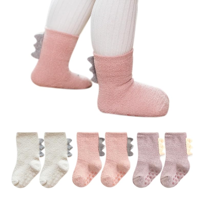 

[HAYAHARU] baby socks baby socks Fluffy kids socks baby Fluffy Cold protection cute room With anti-slip newborn sleep Cold weather measures Thick 0-5