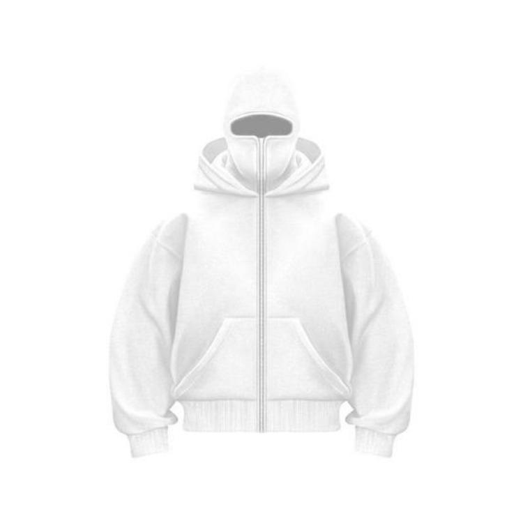 Warmer Unisex Balaclava Hoodie mit Gesichtsmaske Locker Reißverschluss Freizeitjacke für Herbst Winter Outdoor Sport Streetwear