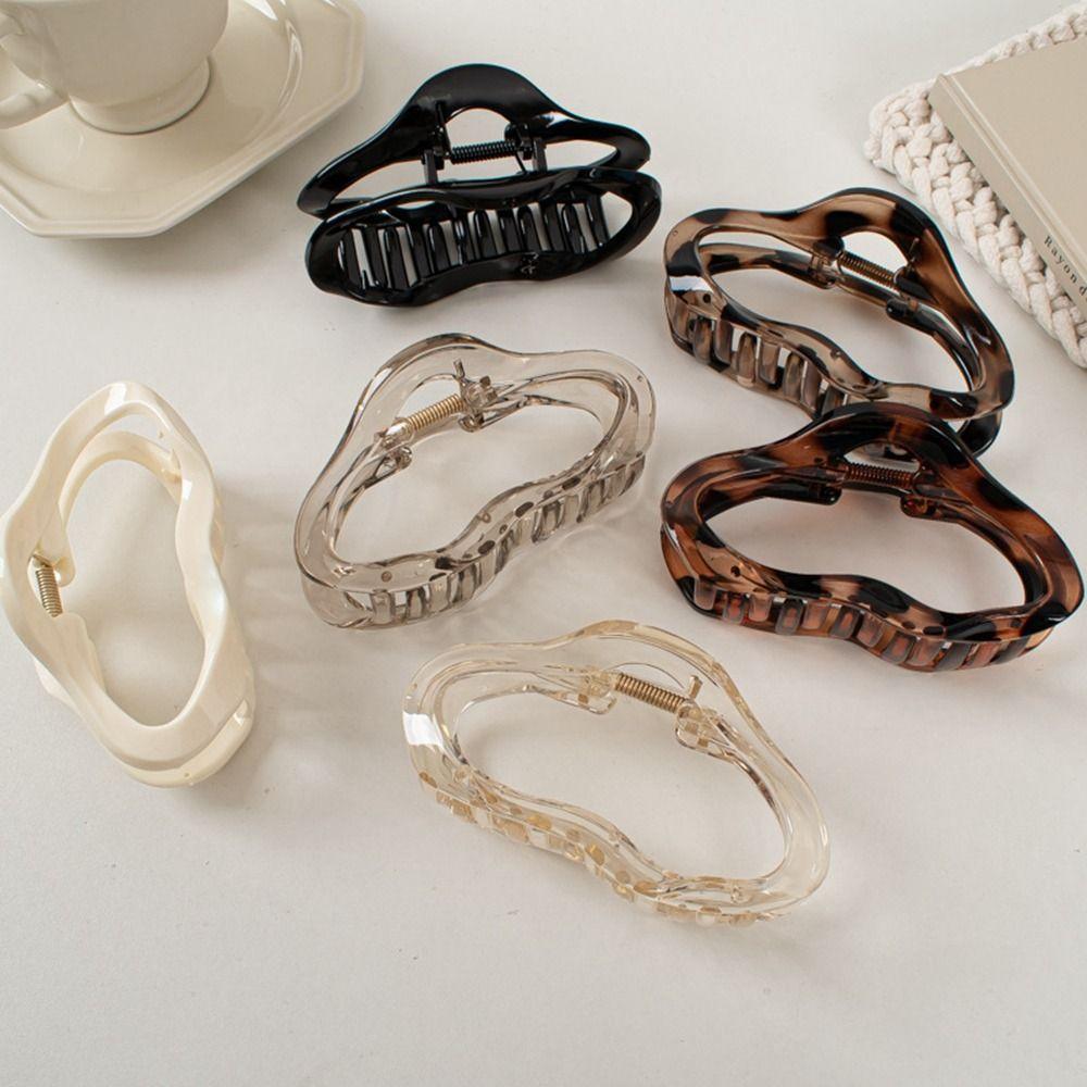 Shape Amber Plastic Hair Claw Female Hair Accessories Korean Style Headwear Wave Line Hair Clip