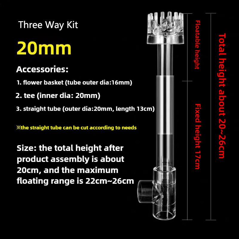 DIY Clear Aquarium Skimmer Acrylic Lily Pipe Spin Surface Inflow Outflow Water Plant Tank Filter Cleaning Fish Tank Accessories