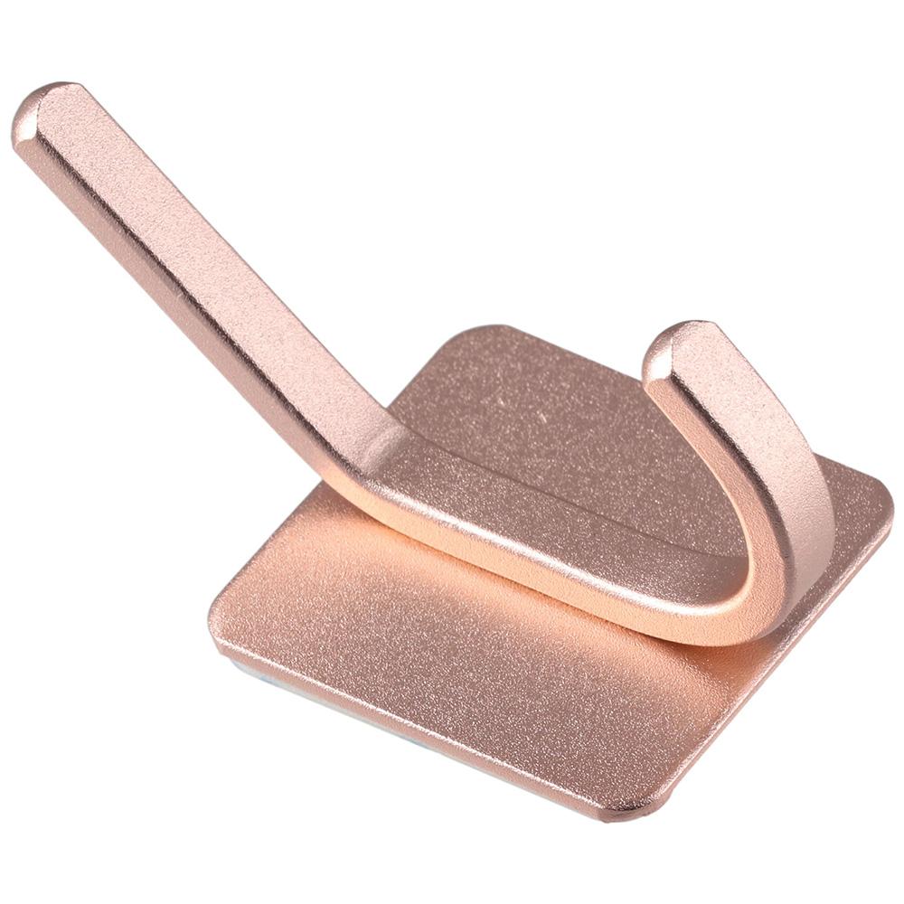4 PCS Rose Gold Adhesive Towel Hooks Space Aluminum Robe Hook Wall Hooks Bathroom Kitchen