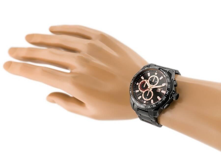 Zegarek Męski G. Rossi - Blues (Zg094G) Black/Rose + Box