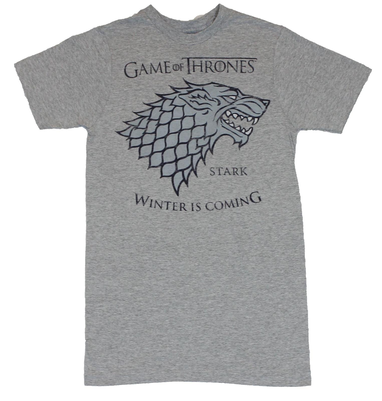 Game of Thrones Adult New T-Shirt -  Winter is Coming  House of Stark Blue Wolf XXL