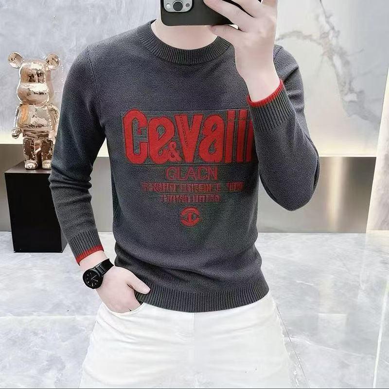 Men s Retro Letter Jacquard Sweater - Autumn/Winter Casual Knitwear Top L серый