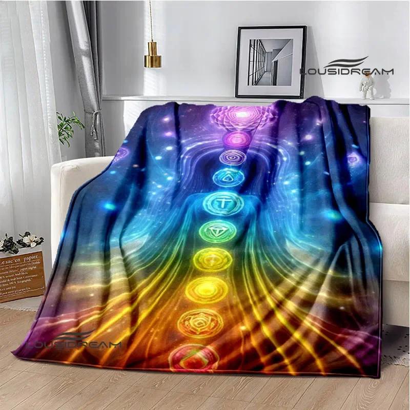 3D Chakra Printed Blankets Warm Flannel Blankets Soft and Comfortable Blanket Bed Linings Blankets for Beds Birthday Gift