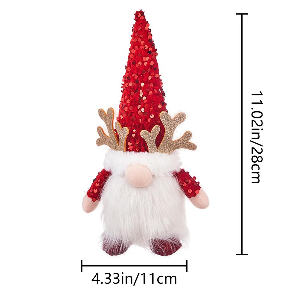 Leuchtender Plüsch-Wichtel Leuchtende Weihnachtswichtel Feiertagswichtel Plüschpuppe Weihnachtsmann-Wichtel Plüsch Paillettenhut Weihnachtsdeko für Zuhause