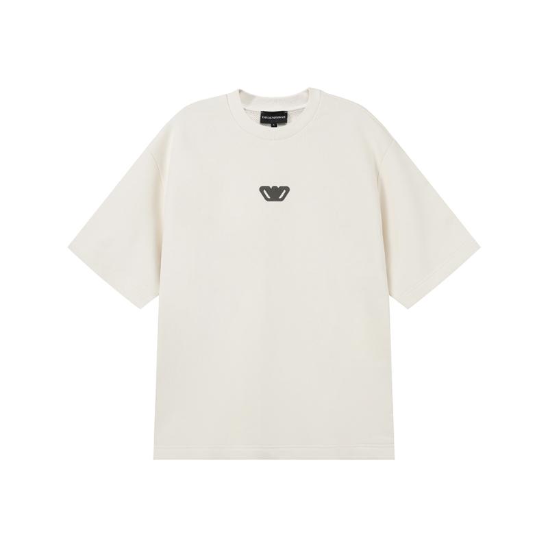 Emporio Armani Ss24 Eagle Logo Patch Crew Neck Thick Pullover Short Sleeve T-Shirt Men T-Shirt Off-White 3D1T6Z-1J6IZ-0103
