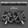WEST BIKING Carbon Fiber Bicycle Pedals T700 Ultralight Titanium Axle 3 Bearings 2-sided Non-skid Stud MTB Road Bike Accessories