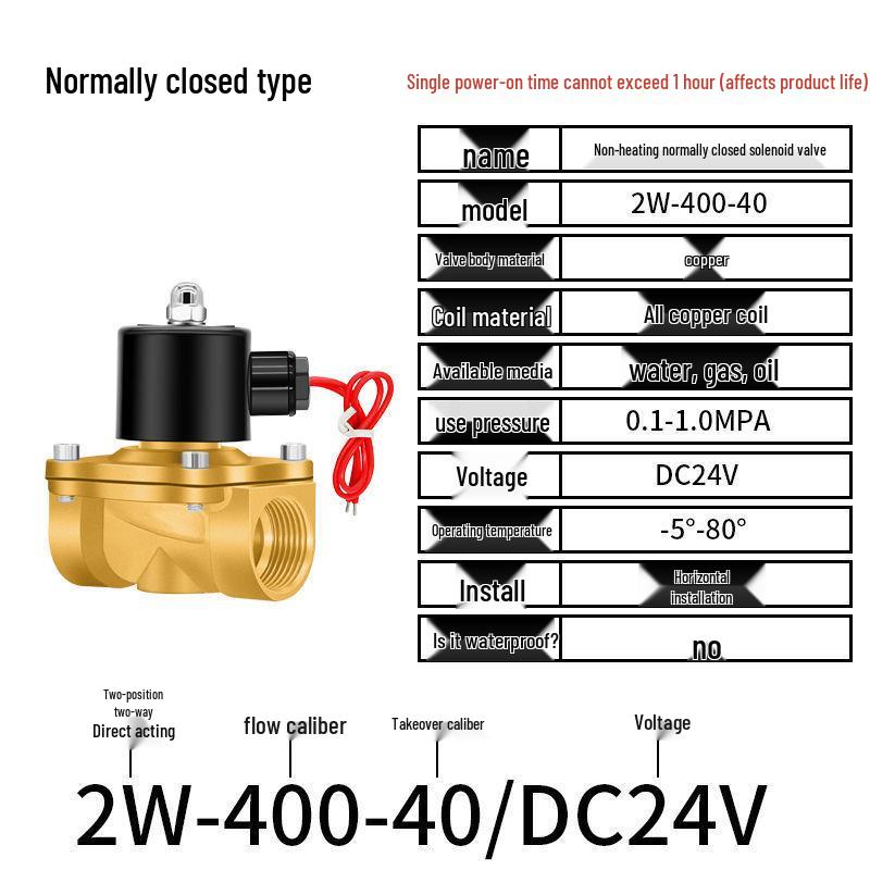 Elektryczny zawór elektromagnetyczny - 1 cal, 4 punkty, normalnie zamknięty, 12V/24V/220V Sterowanie wodą i odpływem