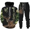 Man Woman Casual Hoodie+pants 2PCS Country Girl Deer Hunting 3D Print Tracksuit Set Set Fashion Camo Streetwear Pullover Clothes