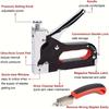 1pc Upholstery 4 In 1 Staple Gun Heavy Duty, with 1200 Staples, Remover, Gloves, Manual Power Adjustment Stapler Gun for Wood