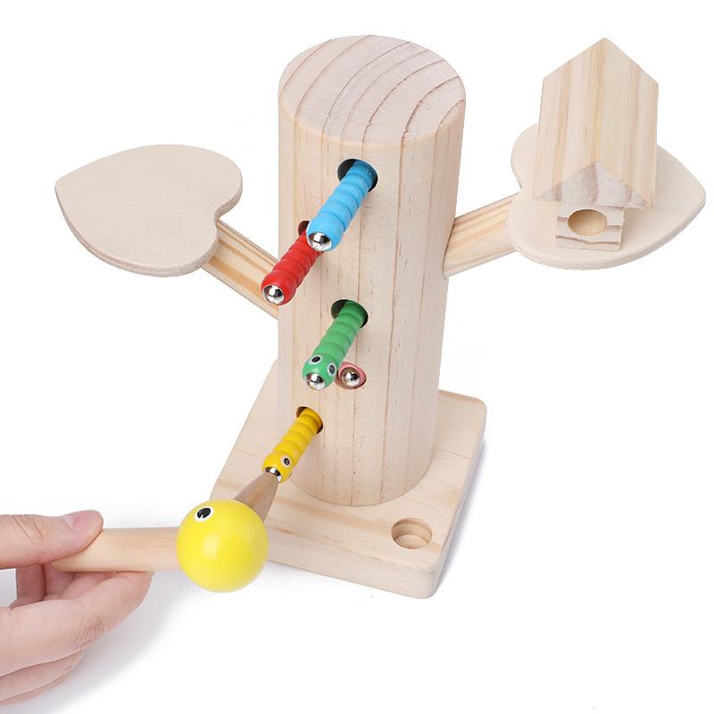 

Woodpecker Catch Worms Game Magnetic 3D Puzzle Hand-eye Coordination Kids Learning Educational Wooden Toys for Children Gifts