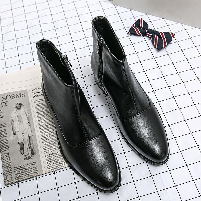 Men's shoes new retro leather boots men's foreign trade high-top business casual Martin boots men's zipper men's locomotive boots