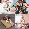 10Pcs Merry Christmas Wooden Round Baubles Tags Christmas Balls Decorati Creativity DIY Craft Ornaments Christmas New Year Decor