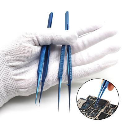 Präzisionspinzette aus Titanlegierung, professionelle Reparatur von Fingerabdrücken, Fliegenschnur, Telefon-Motherboard, antimagnetische Elektronik-Pinzette