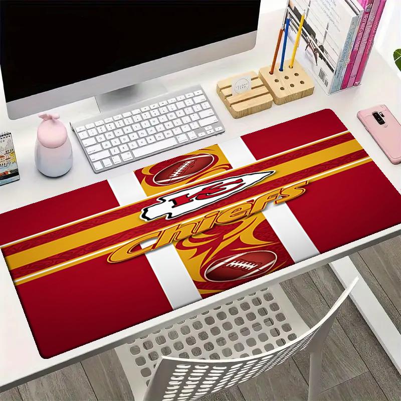 Kansas City Chiefs Thema Mauspads, Rutschfeste Gummiunterlage, Multifunktionales Büro- & Heimdekor, Perfekt zur Personalisierung des Arbeitsplatzes.