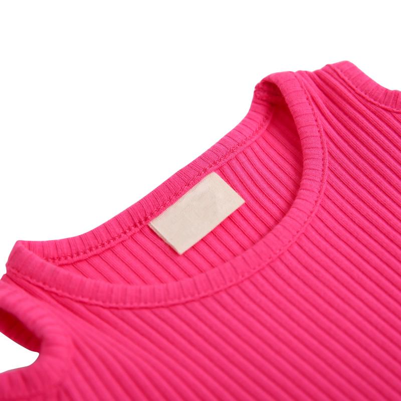 Letní dívčí tričko Candy Color se šroubovací nití Bavlněné topy s off-rameno