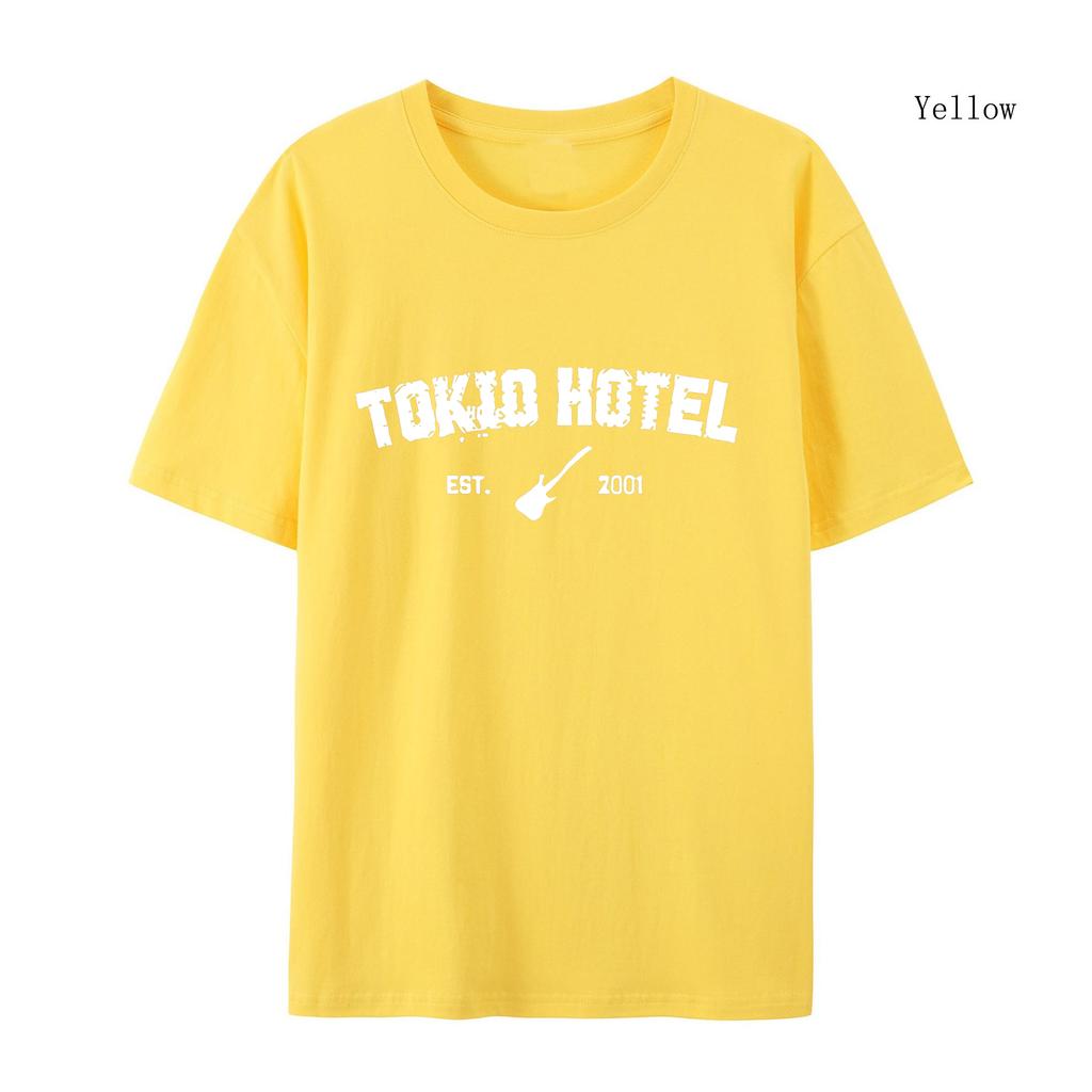 Rocková kapela Tokio Hotel Kaulitz Tisk Tričko Bavlněné tričko Trend krátký rukáv Tee Dámské hip hop streetwear tričko oblečení