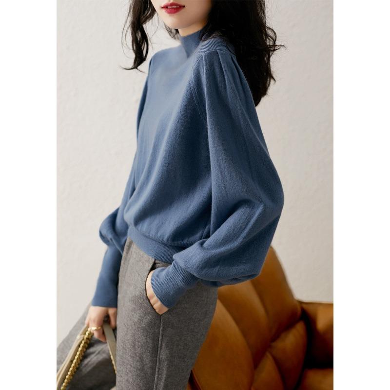 

Autumn and winter multi-color croissant sleeve knitted sweater women s spring and autumn new sweater bottoming shirt One size
