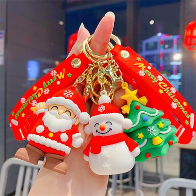 Cartoon Cute Santa Keychain Pendant Car Key Chain Schoolbag Pendant Christmas Gift