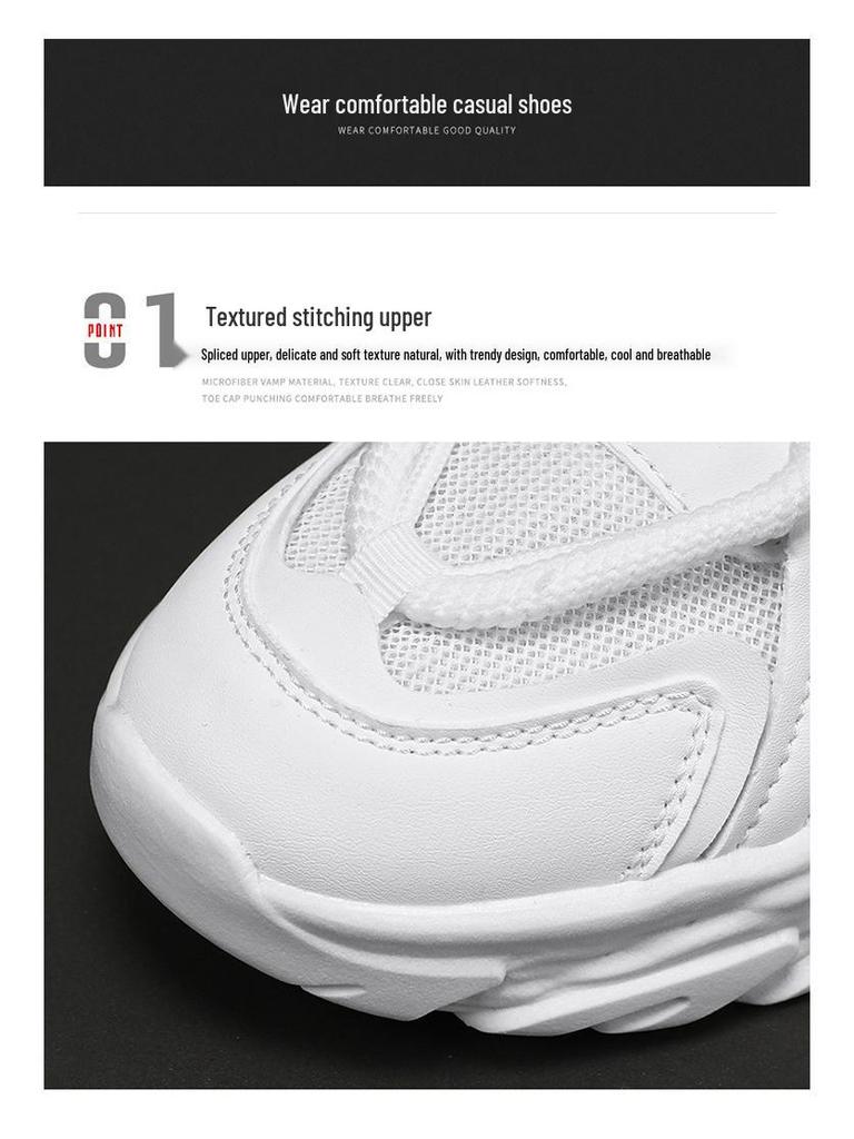 Férfi Divatos Légáteresztő Hálós Sportcipők: Sokoldalú Vastag Talpú Alkalmi Apa Cipők