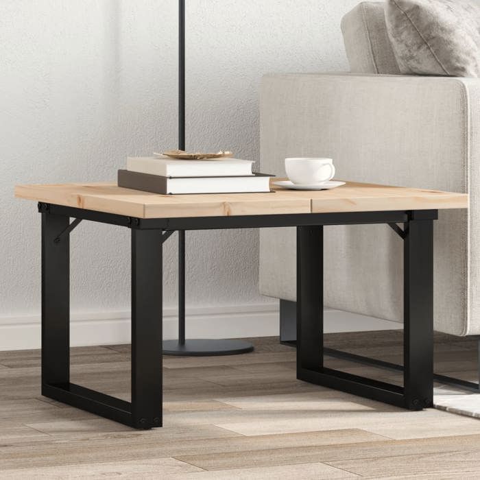 VidaXL Table Basse Cadre en O, Table d'Appoint, Bout de Canapé, Meuble de Salon Salle de Séjour, 70x70x40,5cm Bois de Pin 3282727