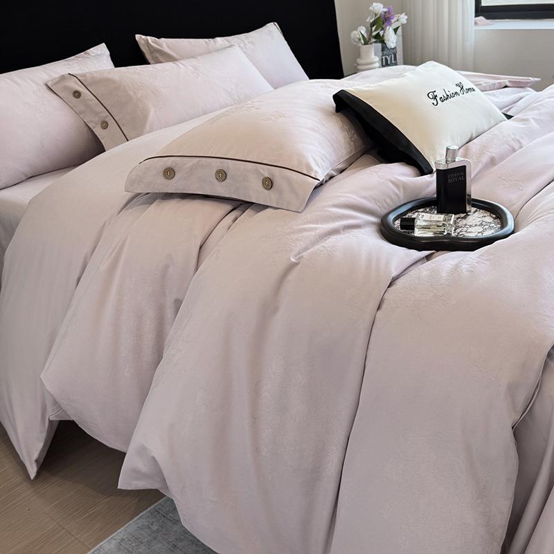 A-Class Long-Staple Cotton Luxury 4-Piece Thick Embossed Bedding Set