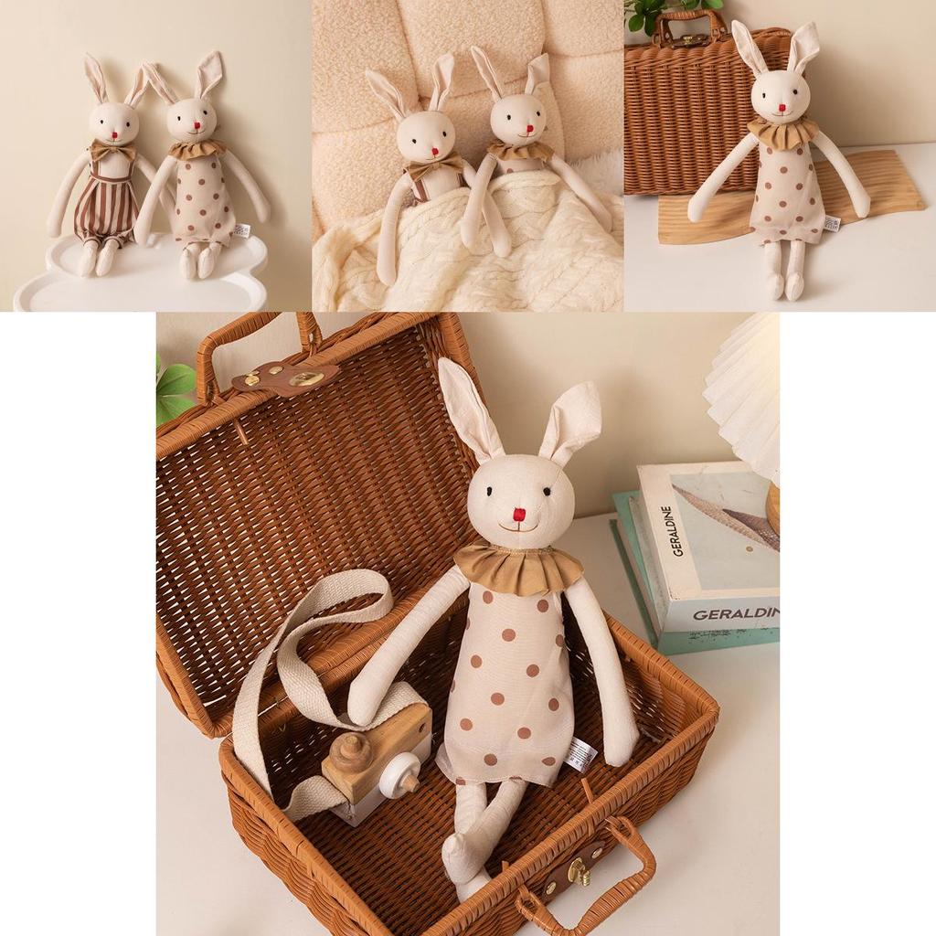 Peluche coniglio con vestiti rimovibili per bambini, regalo e comfort in tessuto morbido