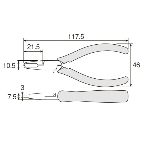 HOZAN N-36 End Nippers, 3mm Blade Width, 58g Weight, ESD Specifications, for Cutting In Deep Spaces, Anti-Static, ESD Specifications