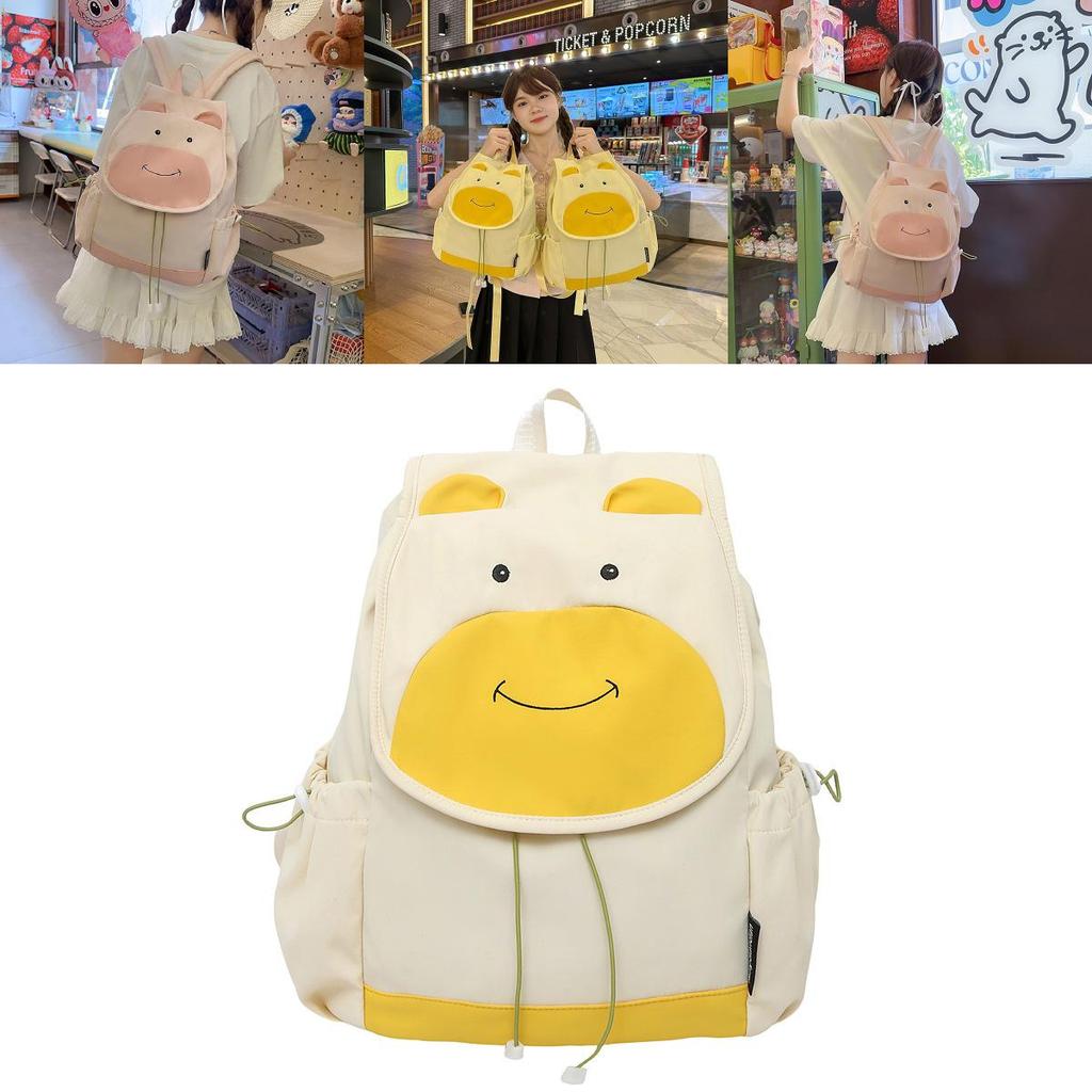 Style Cute Canvas Backpack With Zipper Closure And Internal Organizer For Daily Use