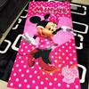 1pc Minnie Mouse Beach Towel - Polyester 2D Print Pink Polka Dot Design, Quick-Dry & Lightweight for Swimming, Camping &