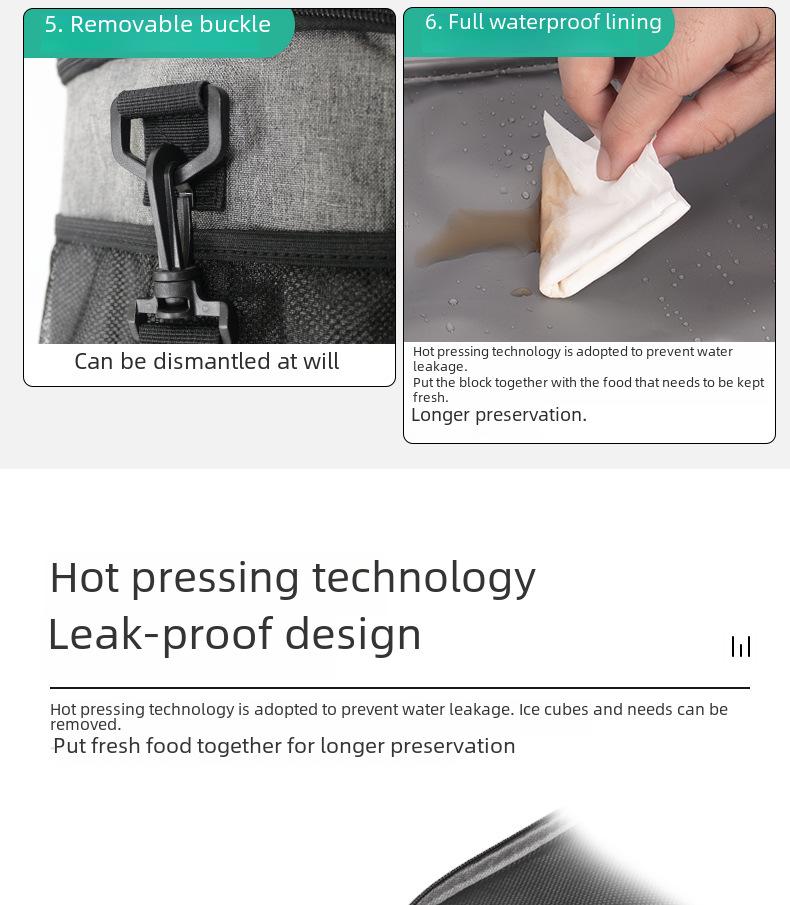 Large Waterproof Insulated Picnic Bag - Oxford Cloth, Portable, Thickened for Outdoor Use