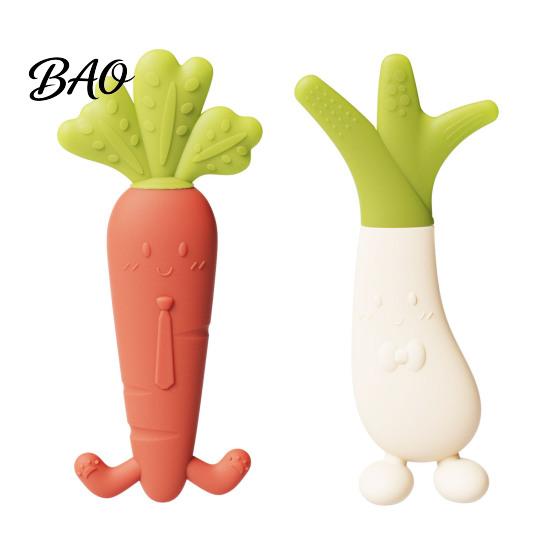 BPA Free Teething Toy Baby Silicone Carrot Teether, Food-Grade BPA-Free Chew for 3-6 High Temperature Sterilizable Teether Months, Soothing