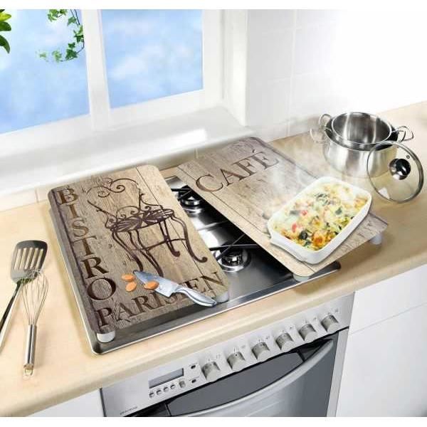 Protection plaque de cuisson en verre 'Bistro' - WENKO - Lot de 2 - Multicolore